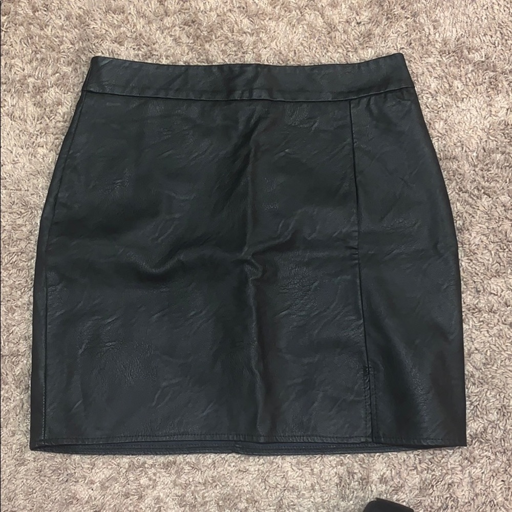 Black leather skirt
